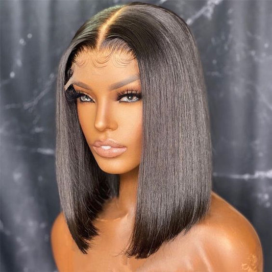 Elegant Short Bob Wig Naturally Hairline 4x4 HD Lace Closure