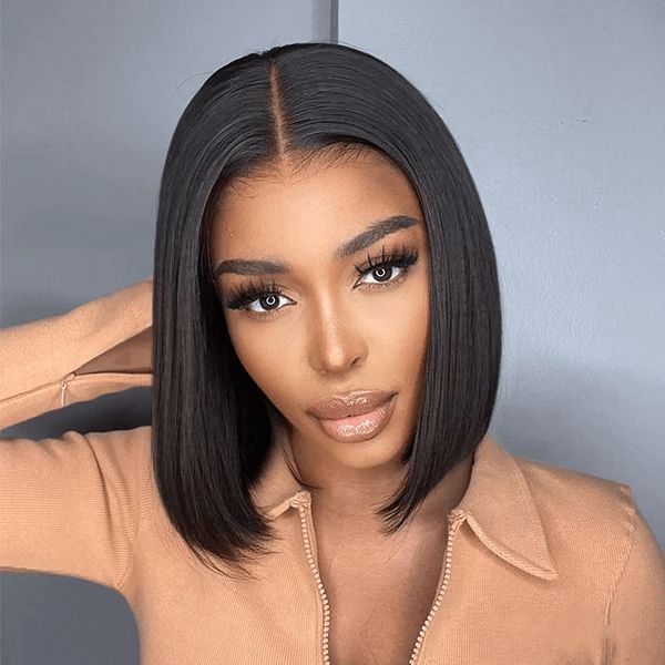 Elegant Short Bob Wig Naturally Hairline 4x4 HD Lace Closure