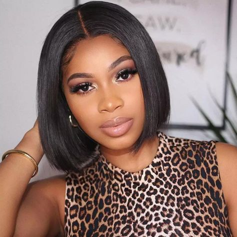 Glueless Bob Wig Middle Part Straight 5x5 Undetectable HD Lace