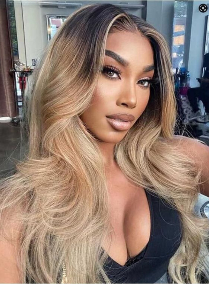 Ombre Ash Blonde Body Wave 13x4 Natural Hairline Undetectable HD Lace color