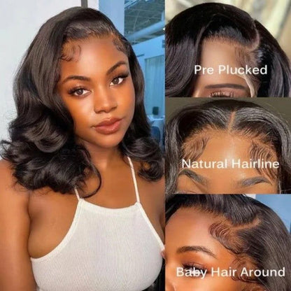 Silky Short Loose Wave 5x5 Lace Closure Bob Wig