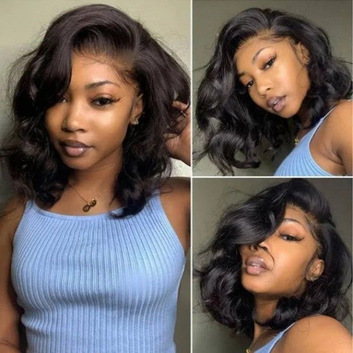 Silky Short Loose Wave 5x5 Lace Closure Bob Wig