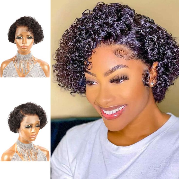 Short Curly Pixie Cut 13x4 HD Lace Bob Wig