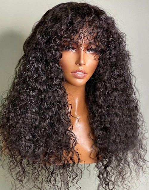 Water Wave Ready To Wear Glueless Wig With Bangs