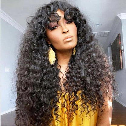 Water Wave Ready To Wear Glueless Wig With Bangs