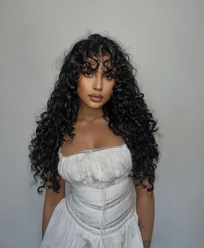 Water Wave Ready To Wear Glueless Wig With Bangs