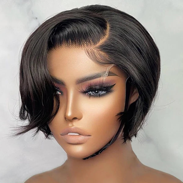 Short Pixie Cut 5x5 HD Lace Frontal Wavy Bob Wig