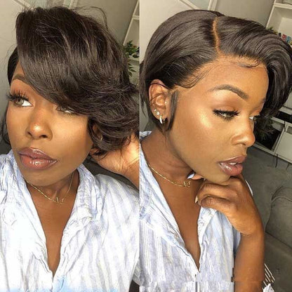 Short Pixie Cut 5x5 HD Lace Frontal Wavy Bob Wig