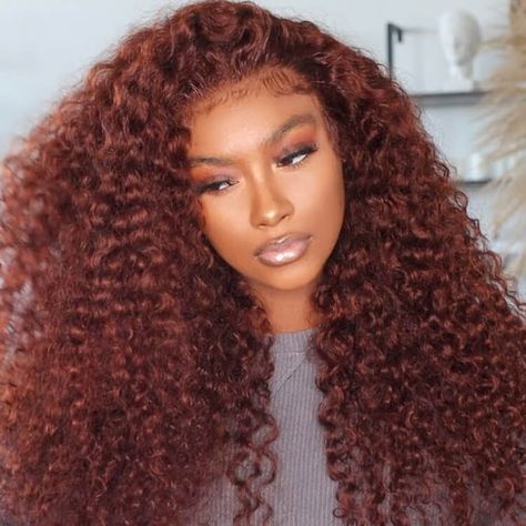 Water Wave Bob 13x4 Transparent HD lace Human Hair Reddish Brown color