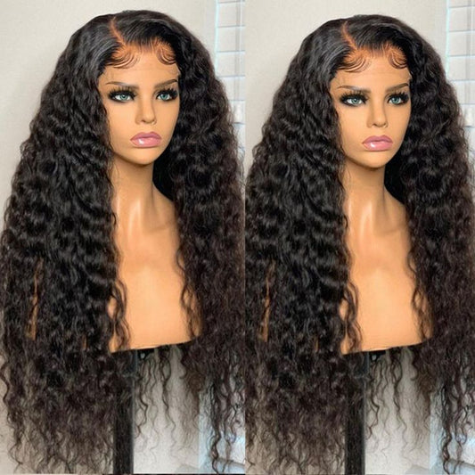 Water Wave 4x4 Lace Closure Human Hair Wig Skin Melt  -Pre-plucked-