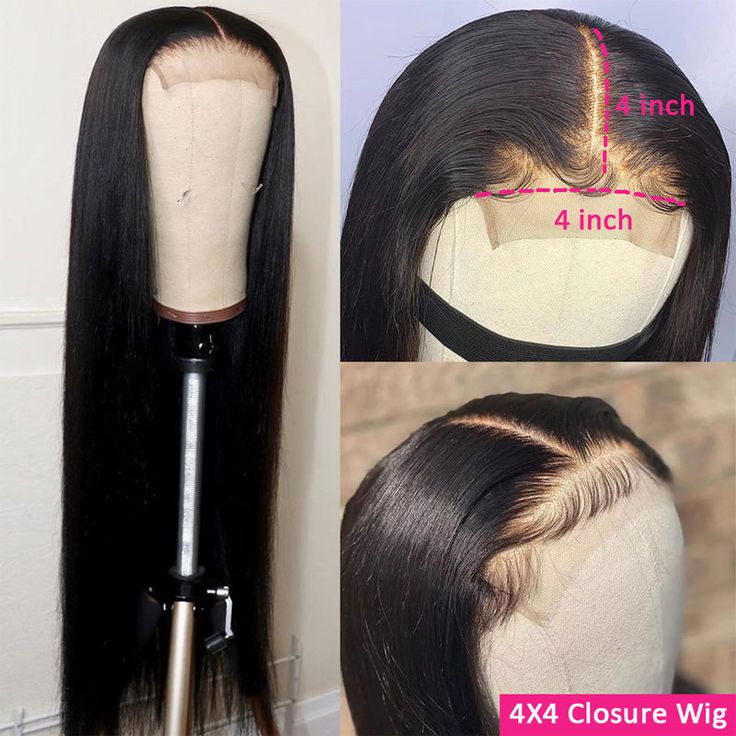 Straight 4x4 HD Lace Front Closure Human Hair Wig