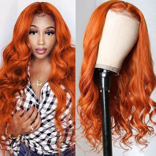 Body Wave Ginger Orange Lace Human Wig Glueless *color*