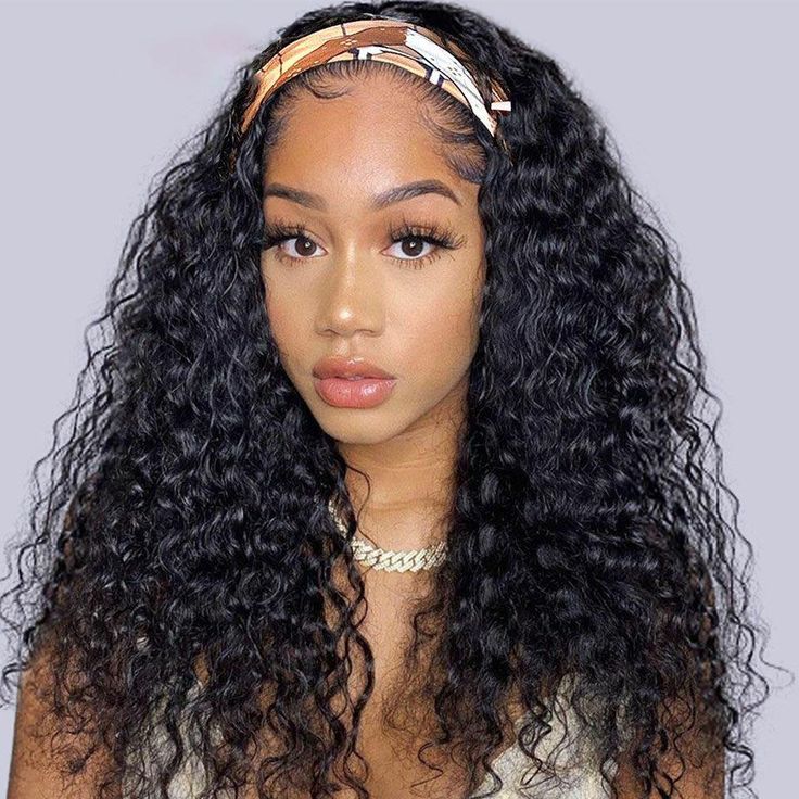 Water Wave Headband 100% Human Hair Wig