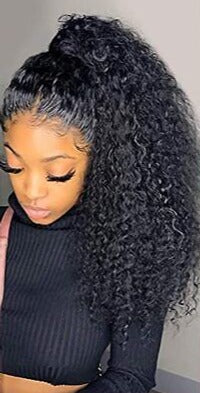 360 Jerry Curly Glueless Wig Virgin Human Hair 180% Density