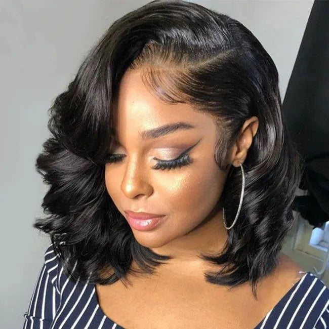 Soft Wavy Curls Bob Wig Undetectable HD Lace